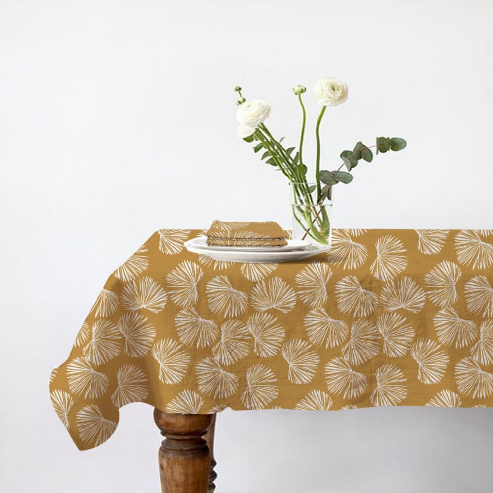 Lot nappe carrée + 2 serviettes de table déperlante champêtre