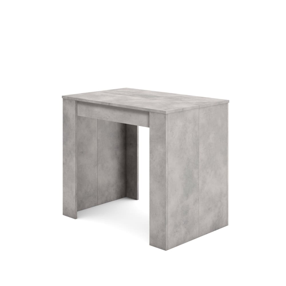 Console extensible effet bois ciment 140x90x77cm