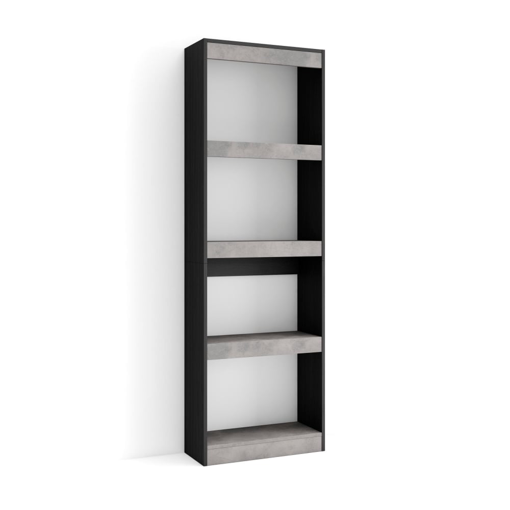 Bücherregal Holzeffekt 60x25x186cm Zement - Maisons Du Monde