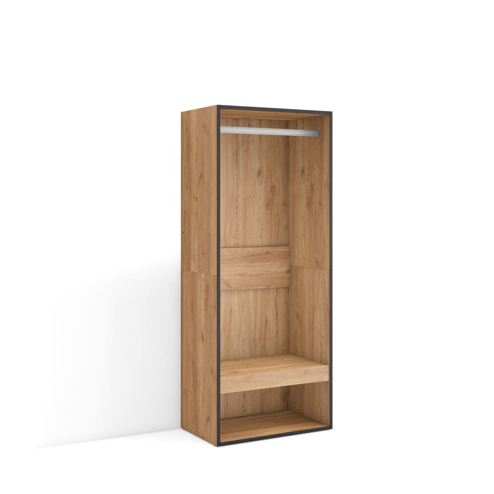 Offener Kleiderschrank Holzeffekt 60x35x145cm Eiche - Maisons Du