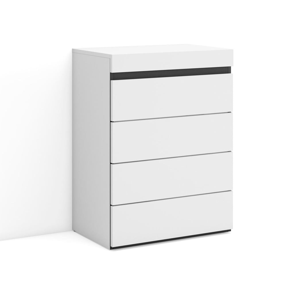 Cómoda efecto madera blanco y negro 57x35x75cm