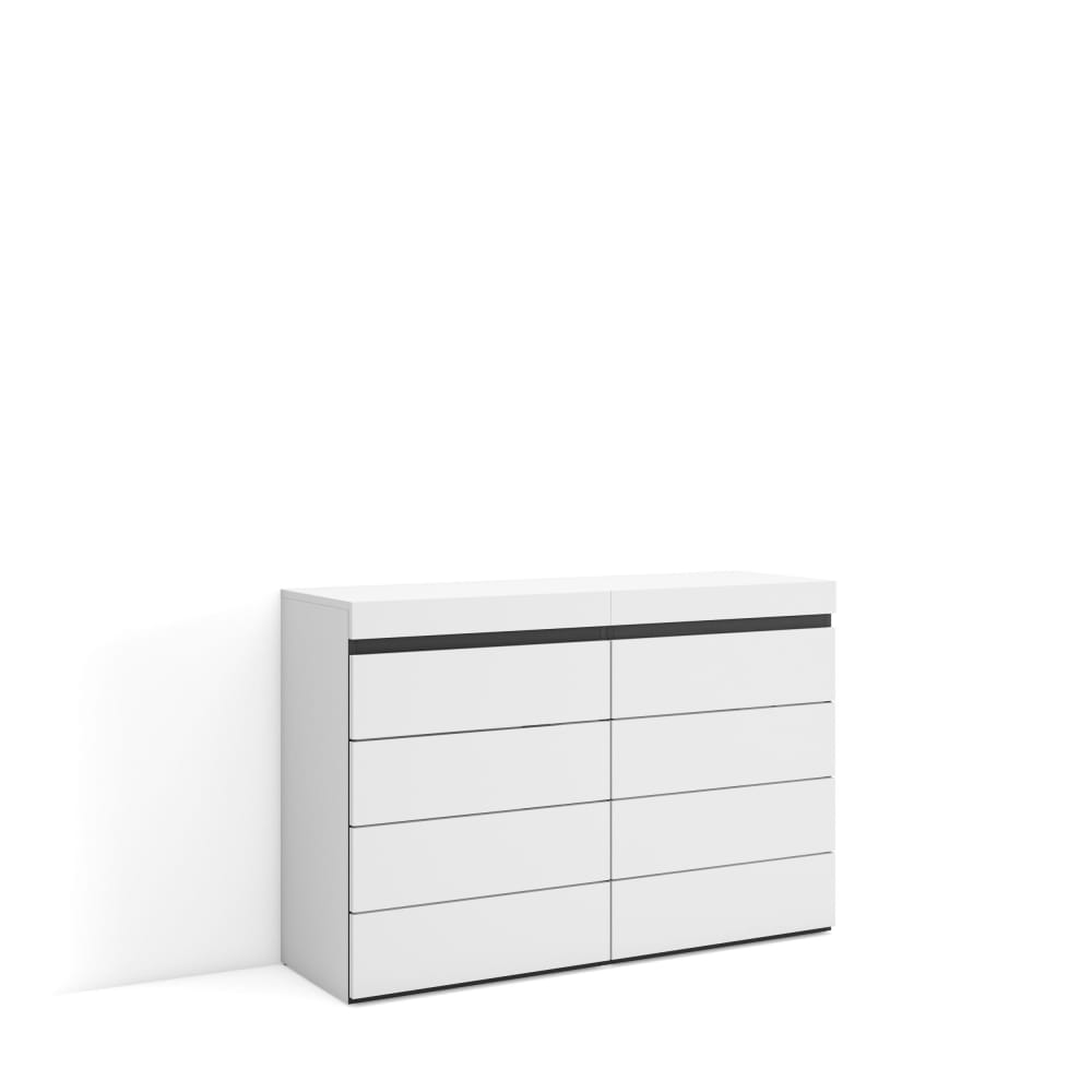 Commode effet bois blanc et noir 114x35x75cm - Maisons du Monde