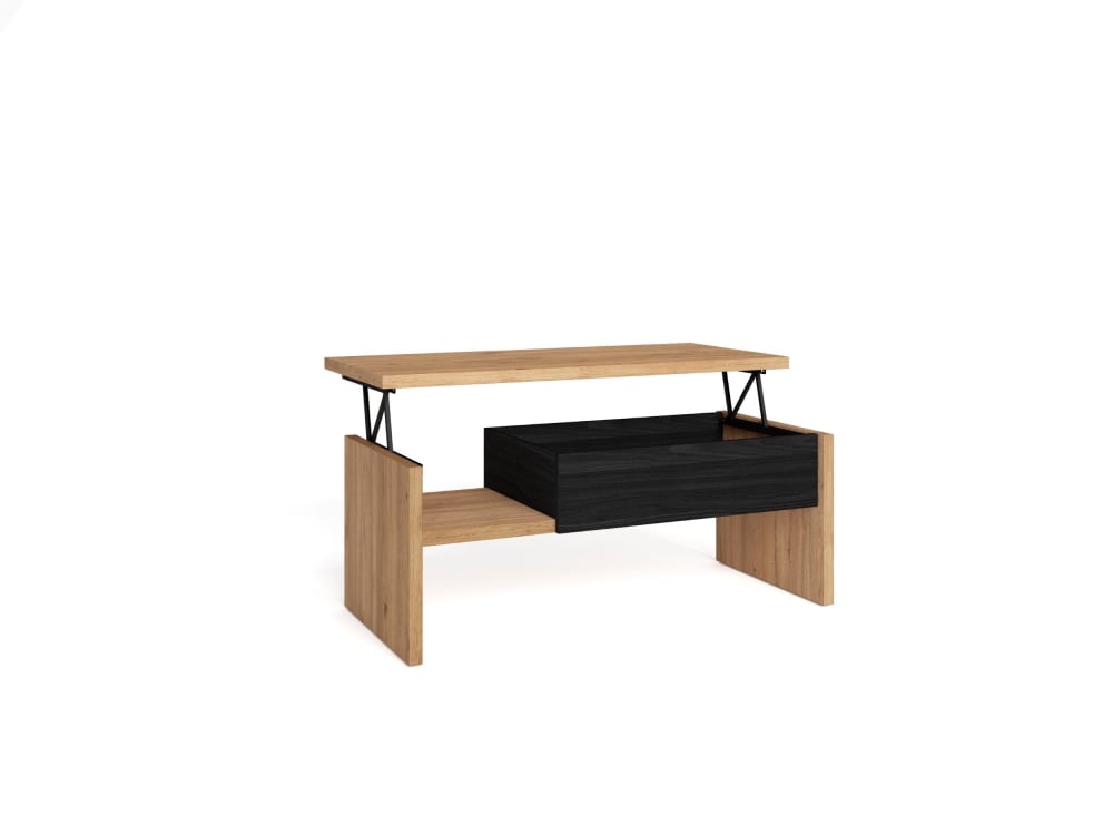 Couchtisch mit hochklappbarer Holzeffekt 110x50x45cm Eiche und