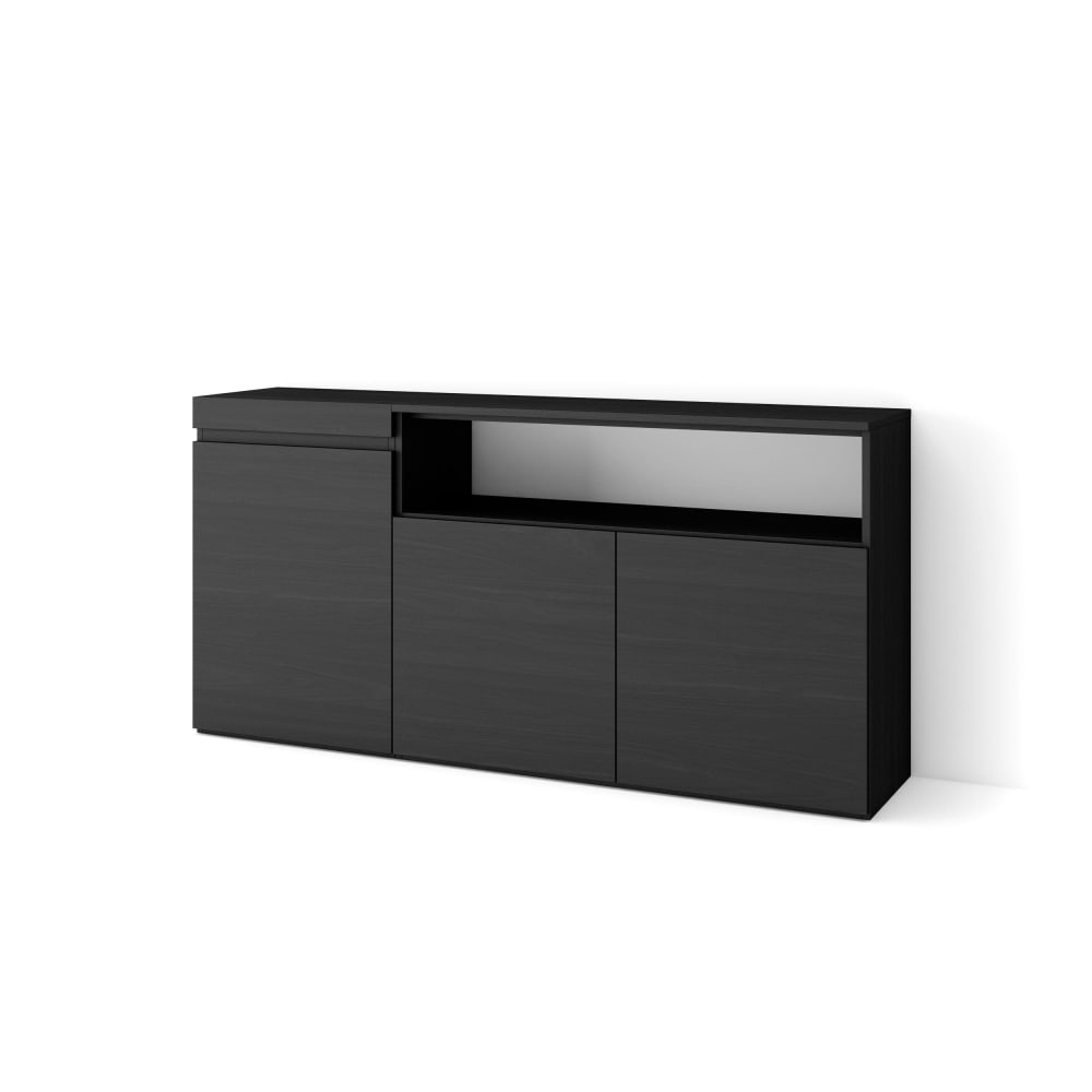 Buffet effet bois noir 150x35x75cm - Maisons du Monde