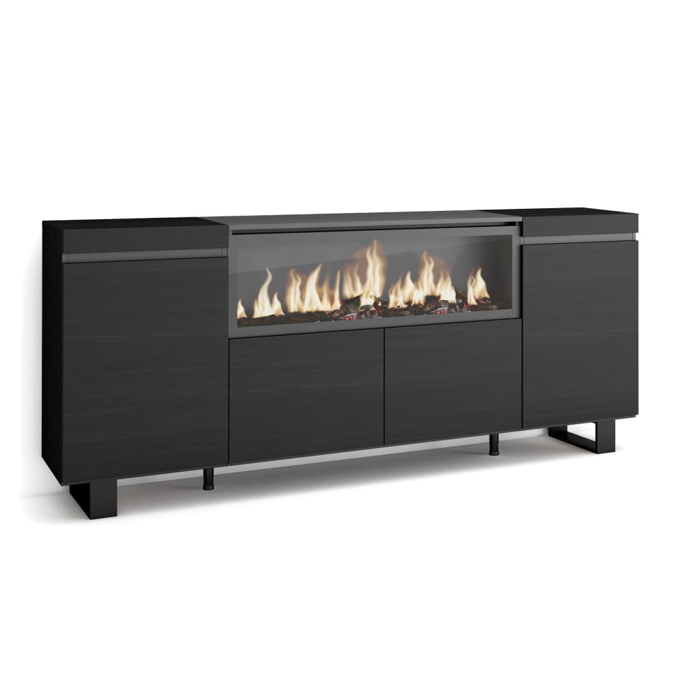 Sideboard Holzeffekt Kamin mit Feuereffekt XXL 208x35x87cm