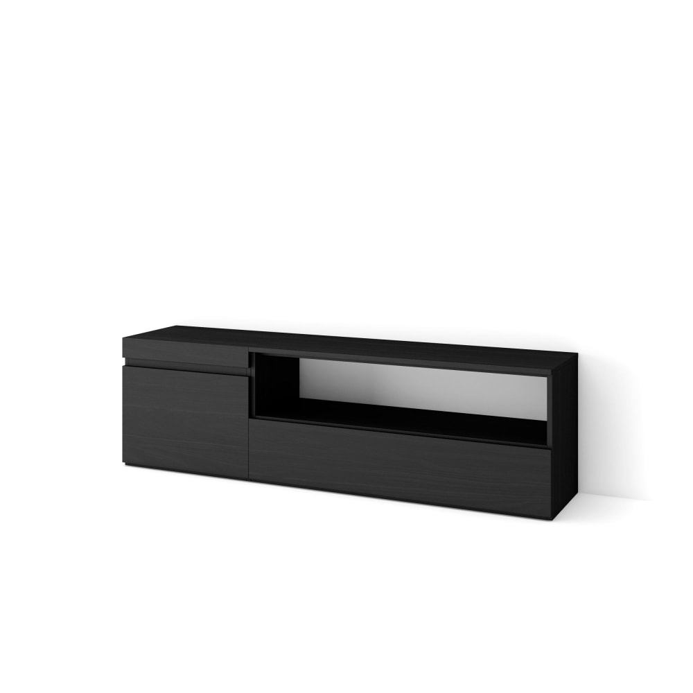 Meuble tv effet bois noir 150x35x45cm