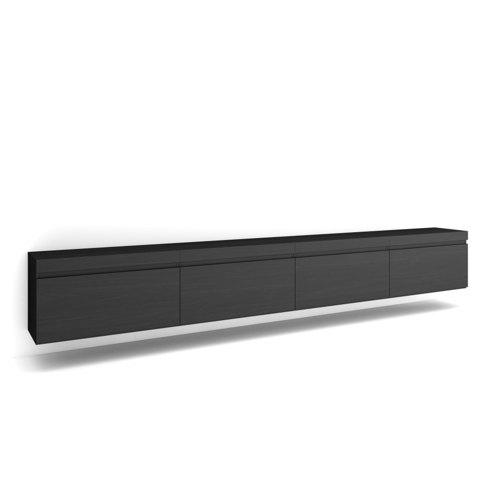 Meuble tv effet bois noir 320x35x45cm suspendu - Maisons du Monde