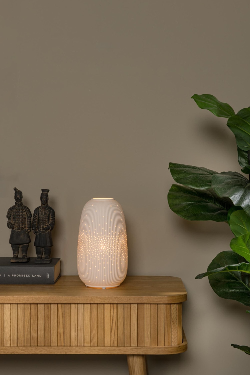 Lampe de table porcelaine blanc 14.1 cm - Maisons du Monde