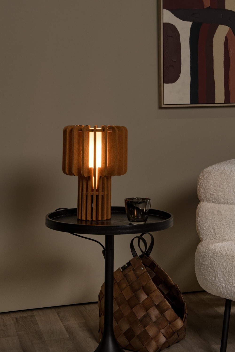 Lampe de table feutrine terre cuite - Maisons du Monde