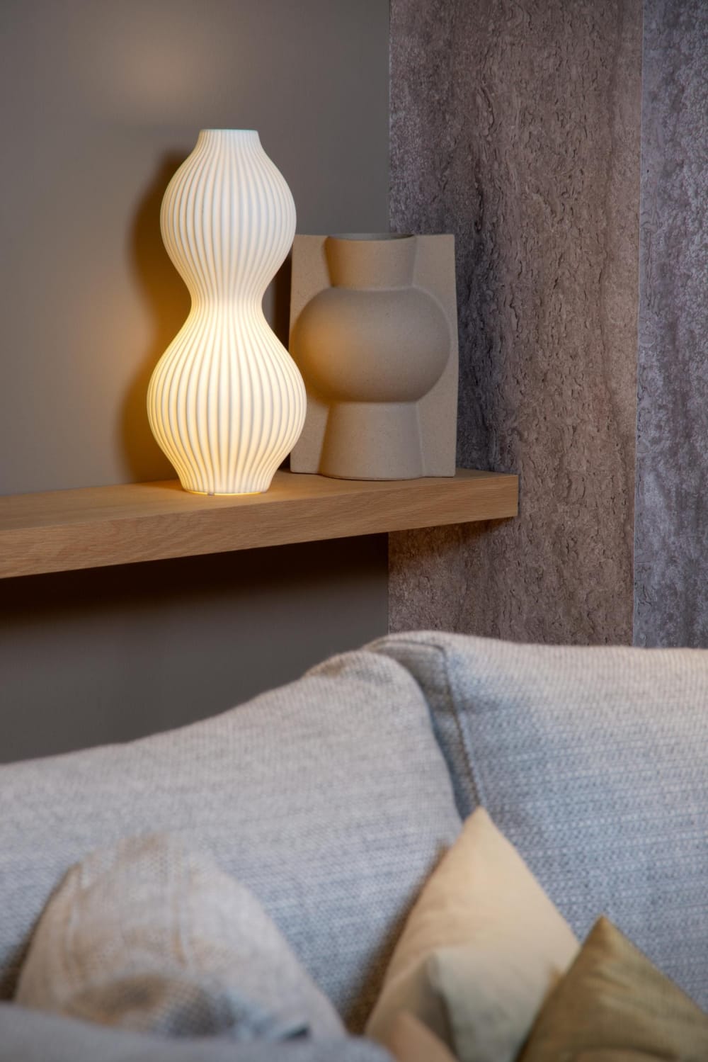Lampe de table porcelaine blanc 40.2 cm - Maisons du Monde