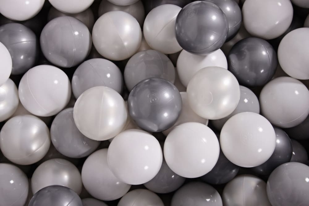 MeowBaby 300 Bälle für ein Bällebad 7cm, Grau/Weiß/Silber/Perlweiß MEHRFARBIG PVC - POLYVINLYCHLORID Kinder