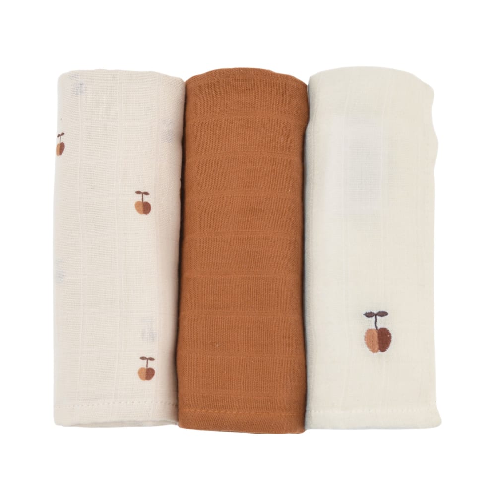 Lot de 3 langes coton bio* 60x60 cm (Little Crevette) - Couverture