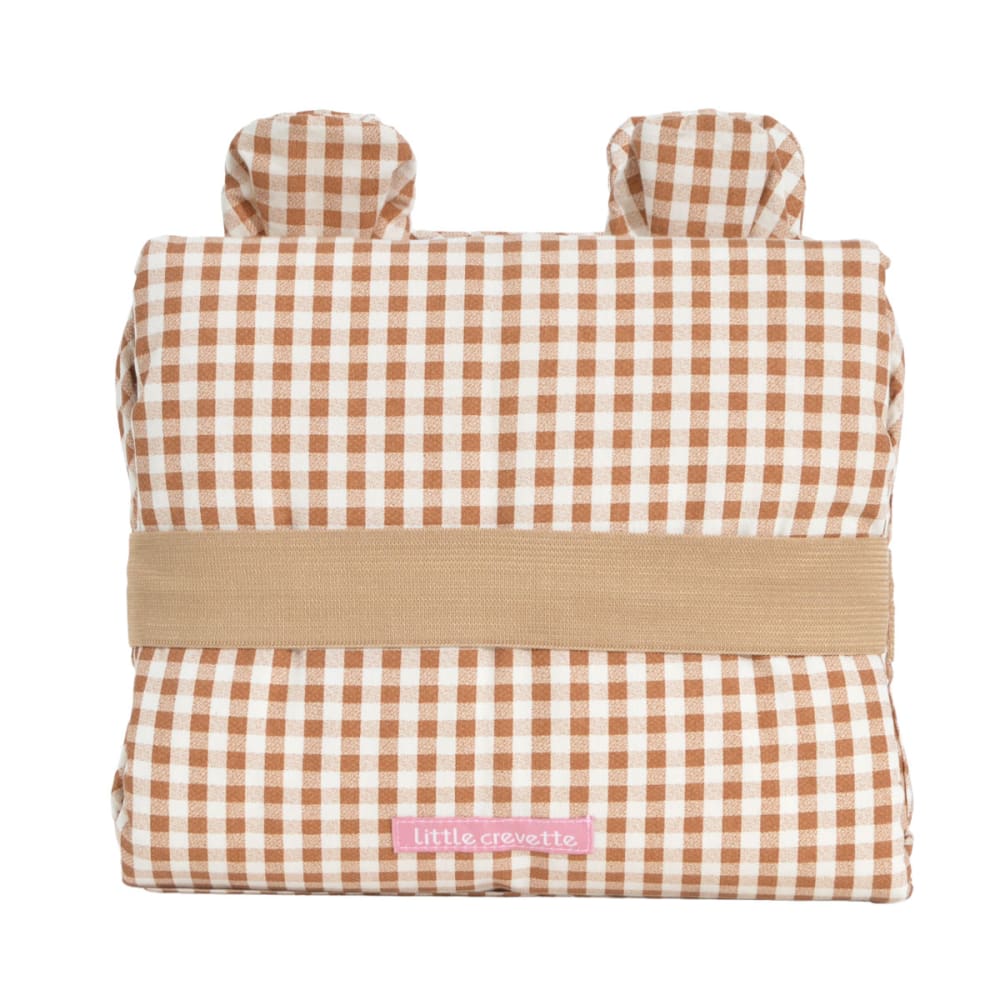 Tapis à langer de voyage imperméable coton bio* vichy (Little Crevette) - Image 1