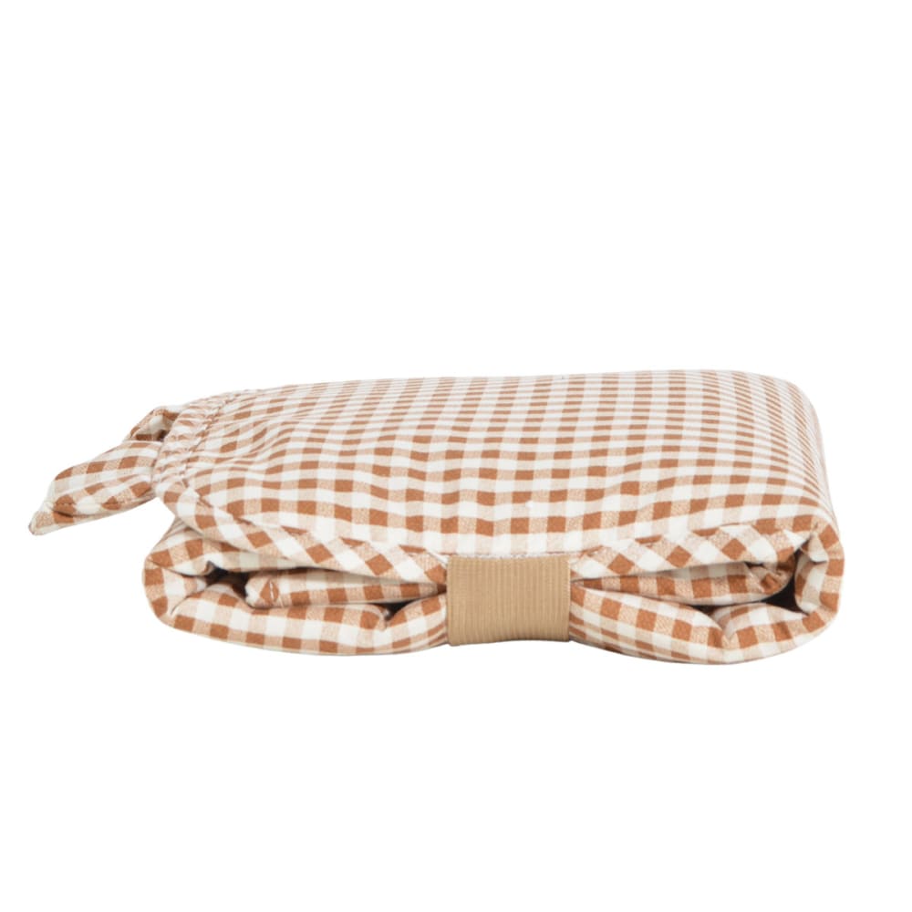 Tapis à langer de voyage imperméable coton bio* vichy (Little Crevette) - Image 2