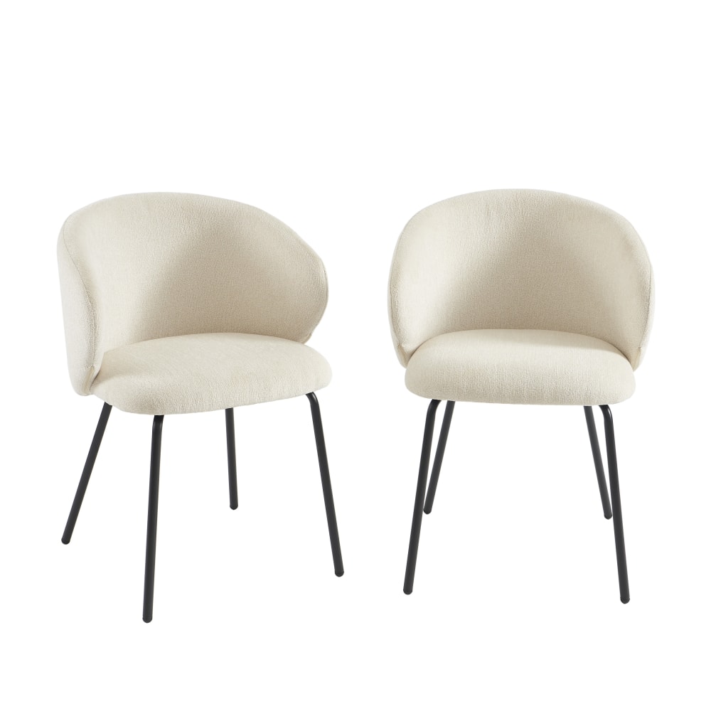 Lot de 2 chaises tissu - pieds