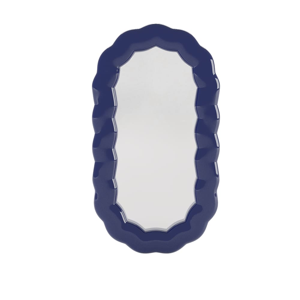 Miroir mural ovale en céramique ondulée