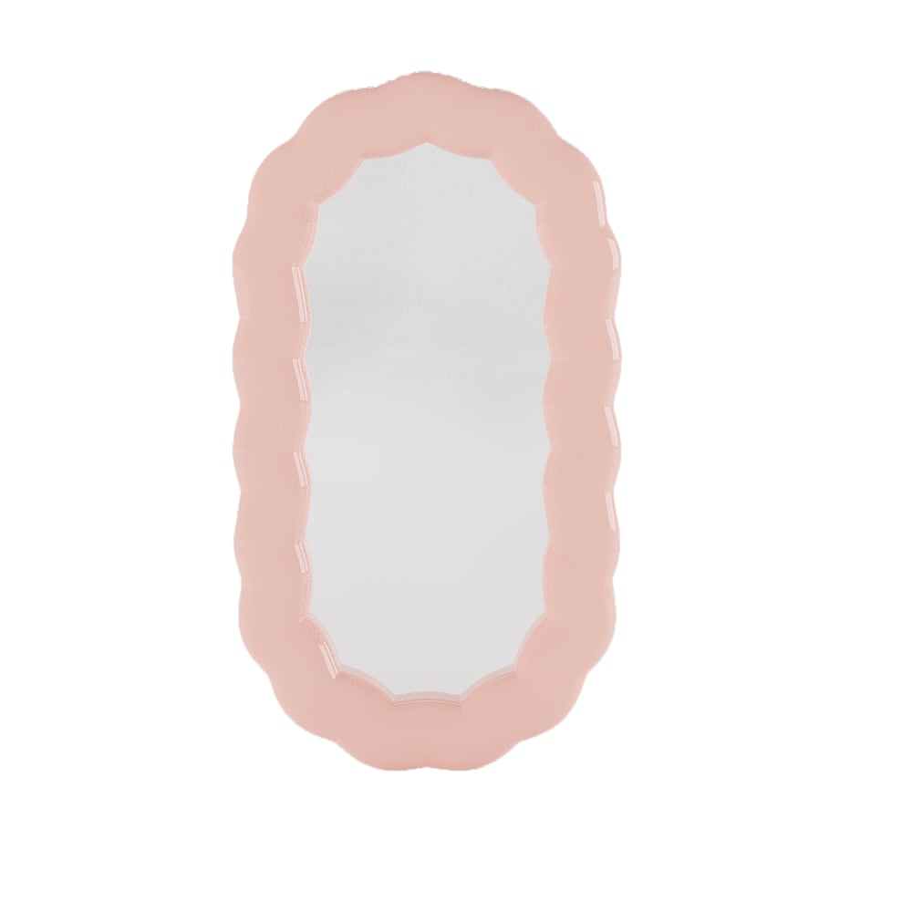 Miroir mural ovale en céramique ondulée