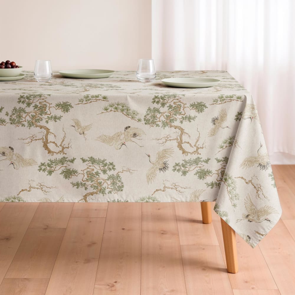 Nappe en coton vert 155x200 cm