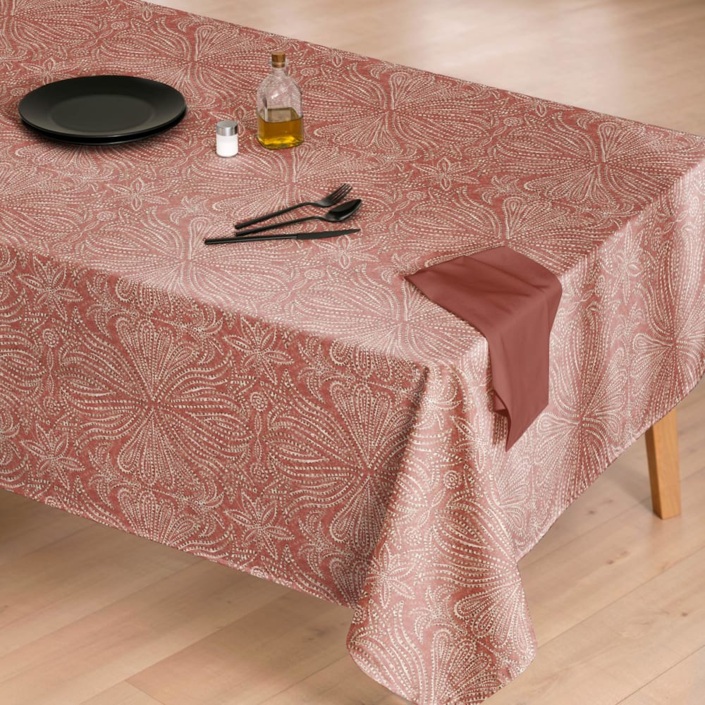 Nappe imprimée 100% coton résistant aux taches 155x155 cm Nappe imprimée 100% coton résistant aux taches 155x155 cm