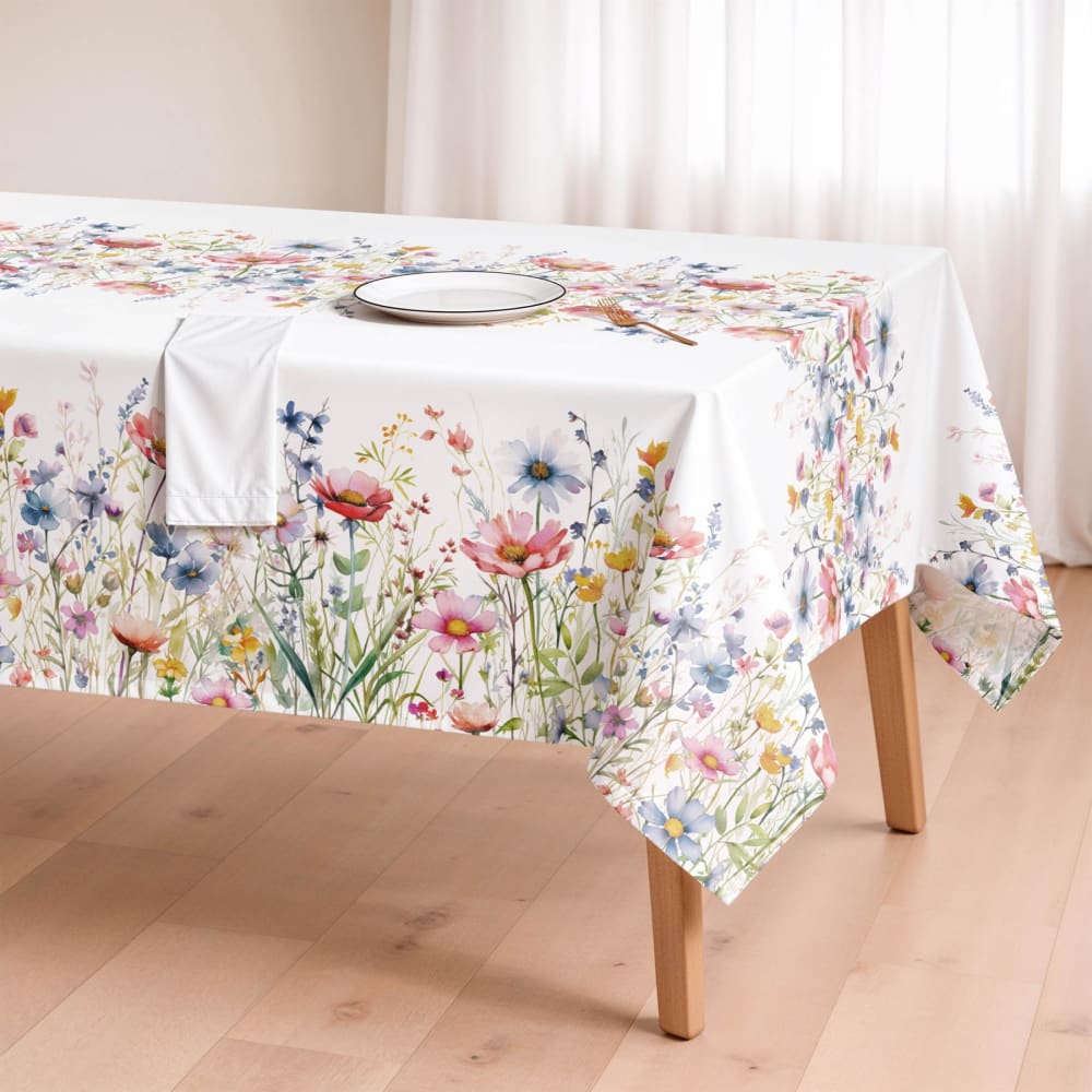 Fleckabweisende Tischdecke 100 % Baumwolle, 155 x 200 - Maisons