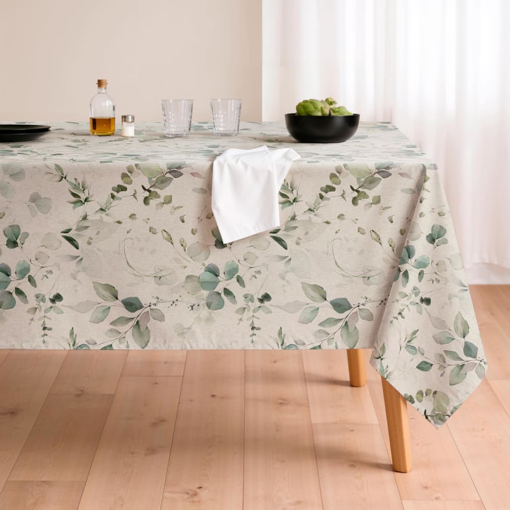Nappe en coton vert 155x100 cm