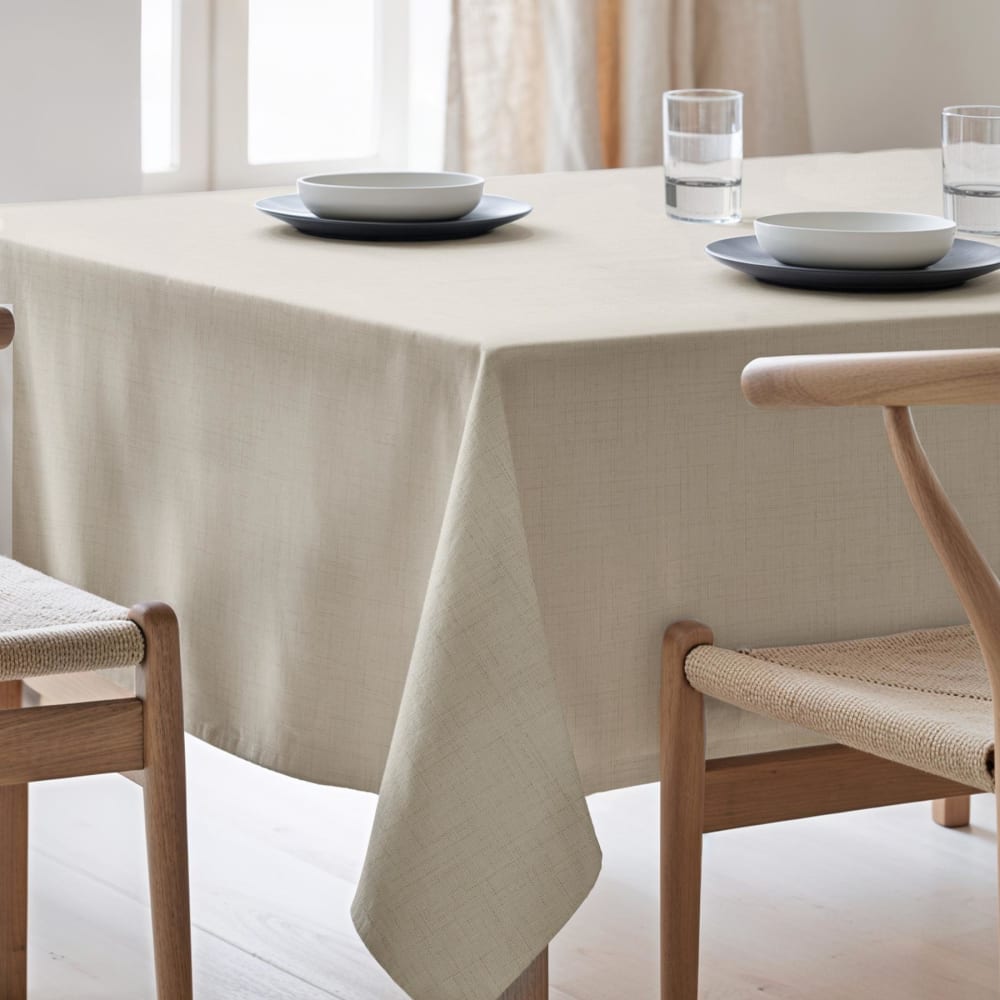 Mint Halbglatte Tischdecke, bügelfrei 155x200 style modern Beige Pes - Polyester