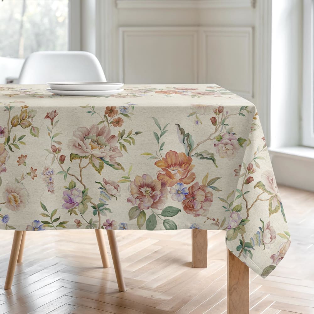 Schmutzabweisende Tischdecke aus Baumwolle und Leinen 155x155 -