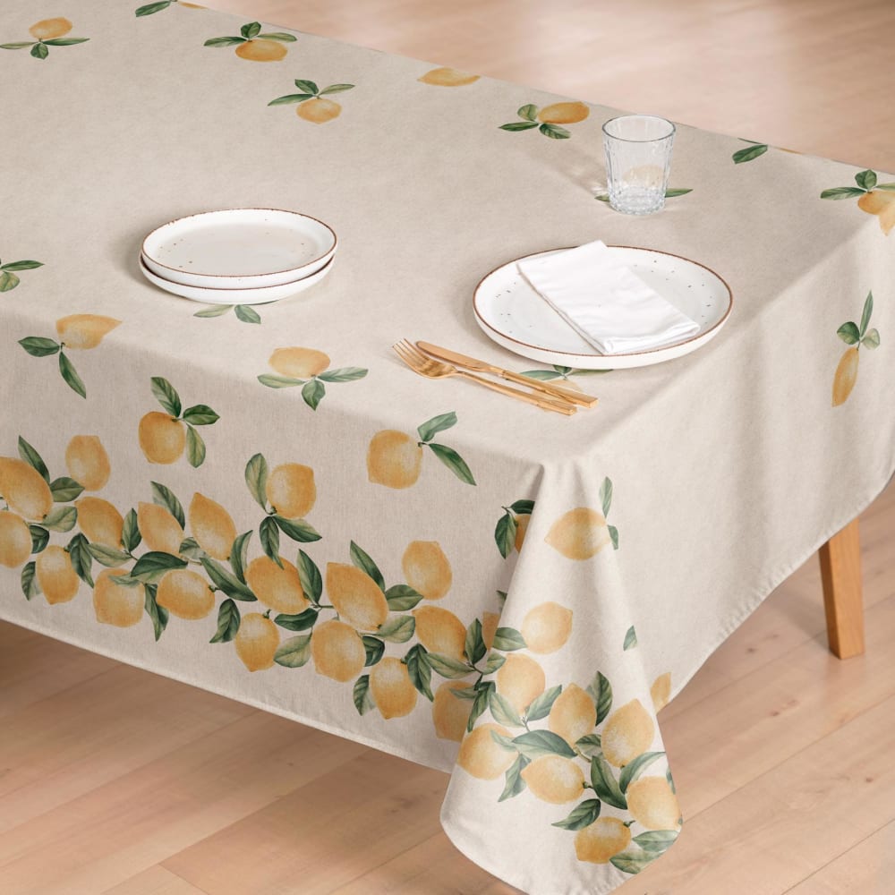 Nappe en coton jaune 155x300 cm