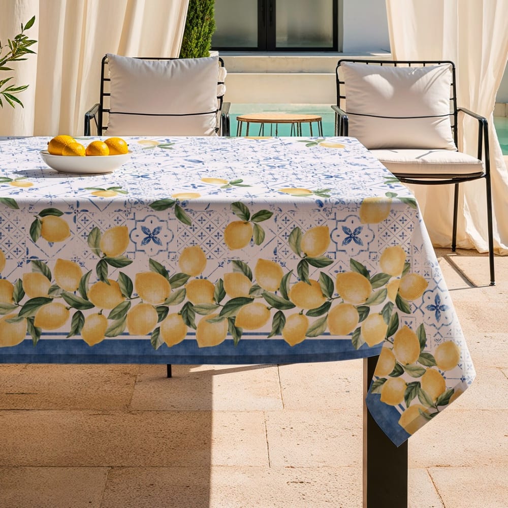 Mint Fleckabweisende Tischdecke 100 % Baumwolle, 155 x 200 style exotic Blau Baumwolle