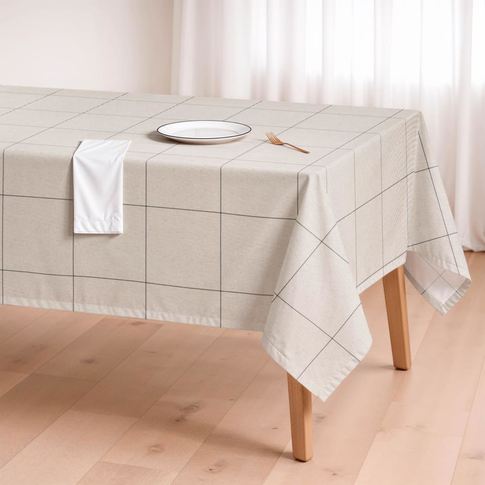 Nappe imprimée 100% coton résistant aux taches naturel 155x200 cm Nappe imprimée 100% coton résistant aux taches naturel 155x200 cm