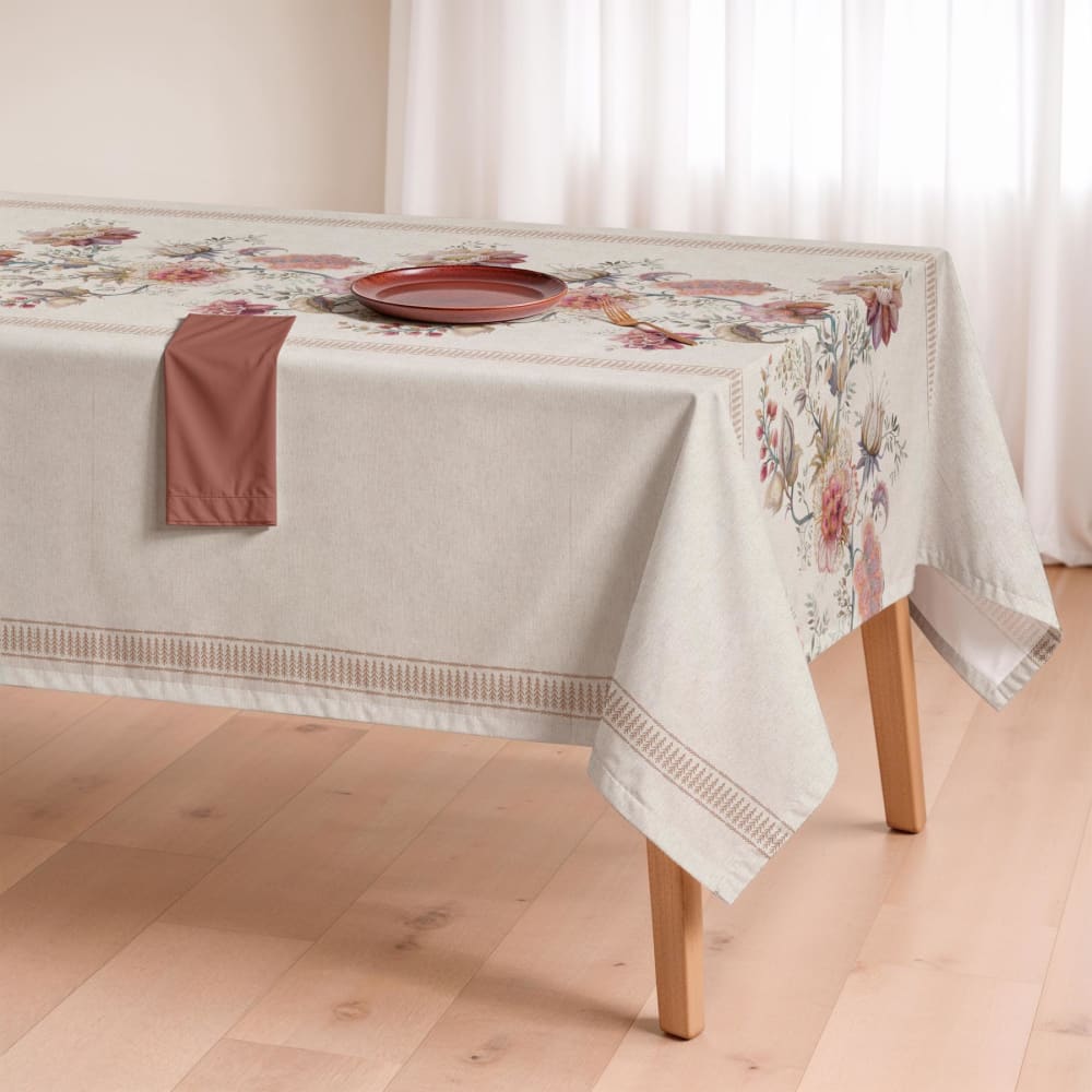 Schmutzabweisende Tischdecke aus Baumwolle 155x100 - Maisons Du