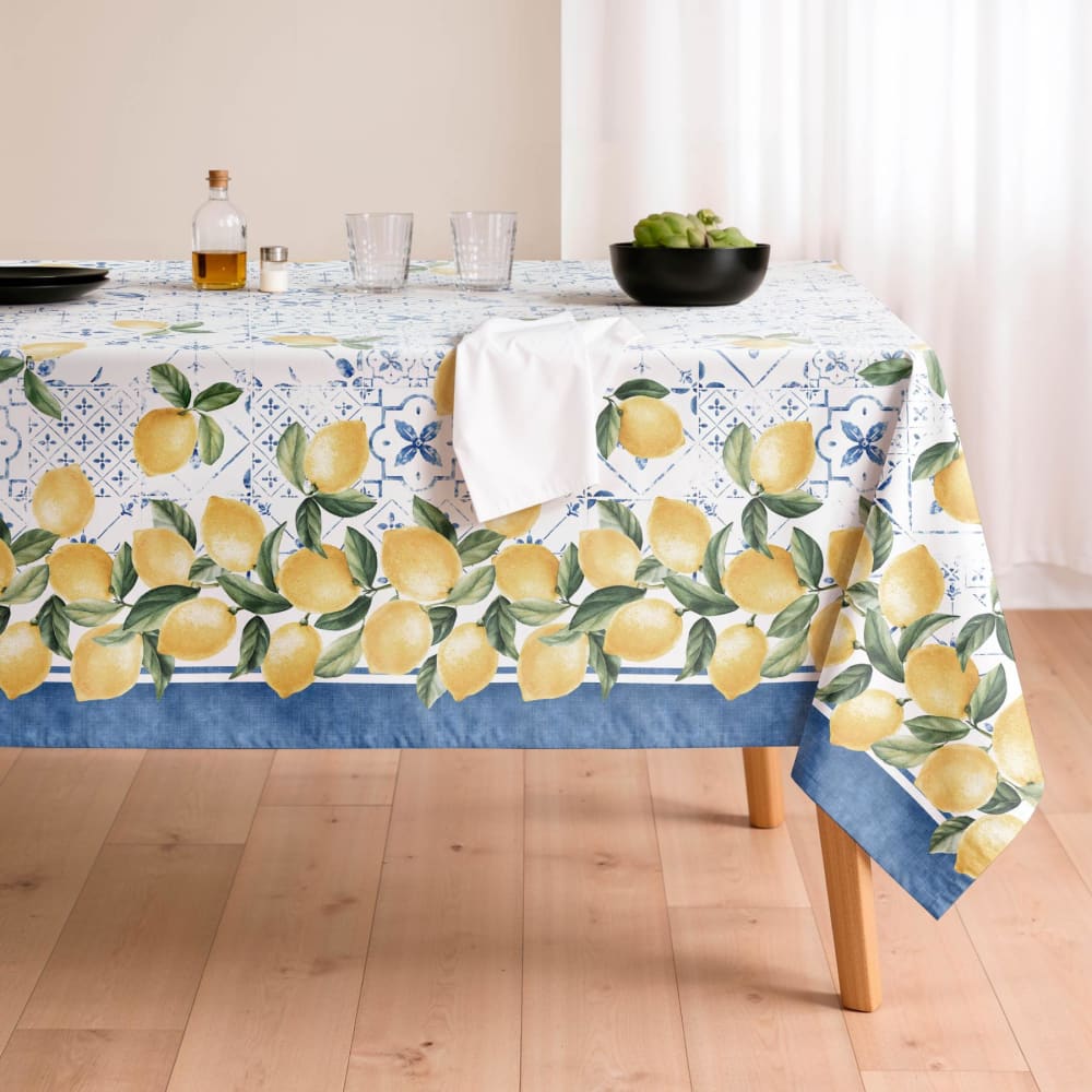 Mint Fleckabweisende Tischdecke 100 % Baumwolle, 155 x 300 style exotic Blau Baumwolle