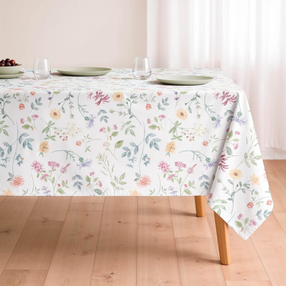 Mint Fleckabweisende Baumwoll-Tischdecke mit buntem Muster 155x300 style modern Mehrfarbig Baumwolle