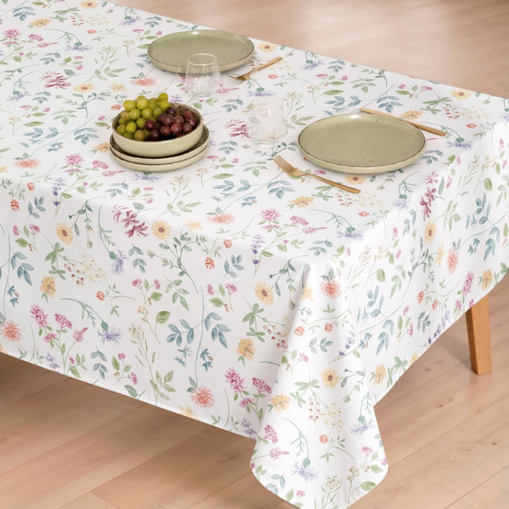 Fleckabweisende Baumwoll-Tischdecke mit buntem Muster 155x300 -