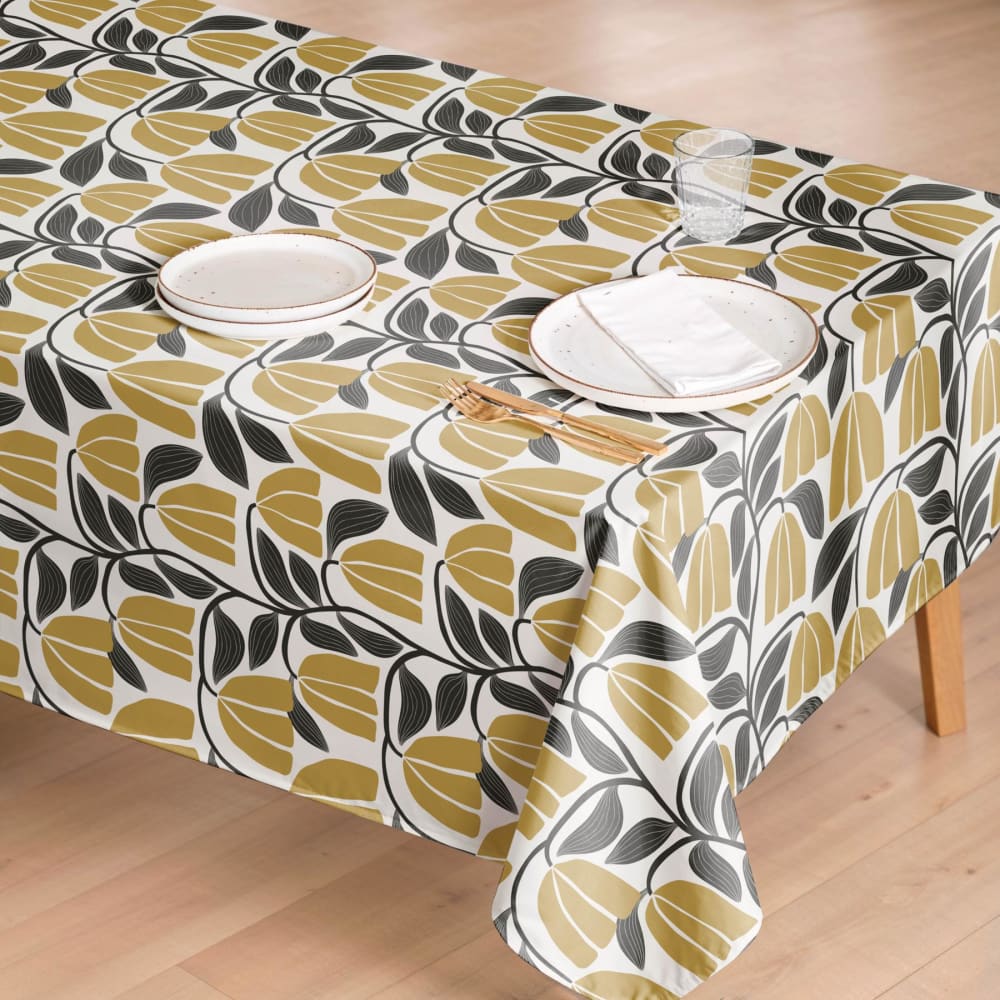 Bedruckte, schmutzabweisende Tischdecke aus 100 % Baumwolle, 155