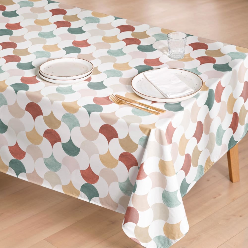 Nappe imprimée 100% coton résistant aux taches155x250 cm