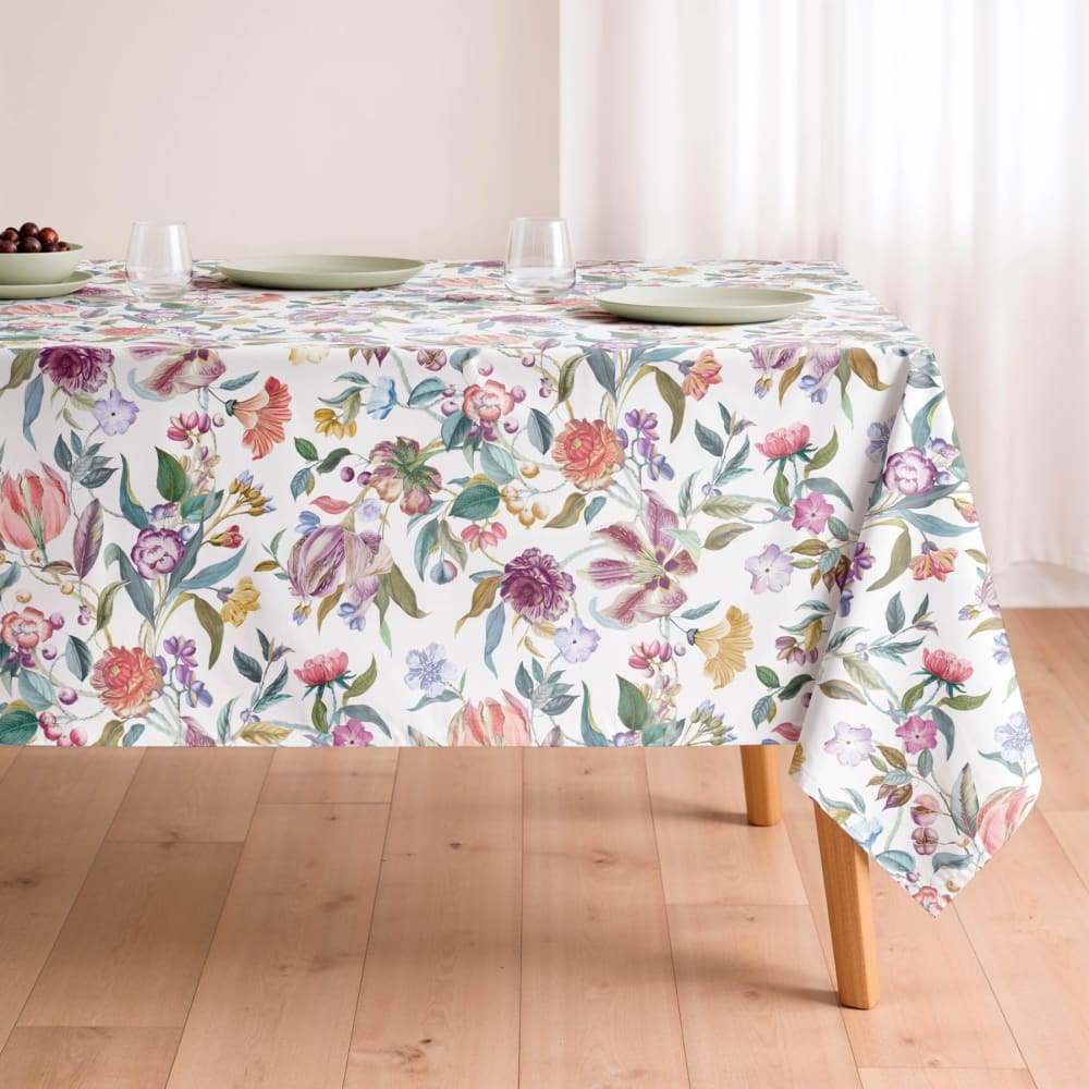 Nappe imprimée 100% coton résistant aux taches multicolore 155x100 cm