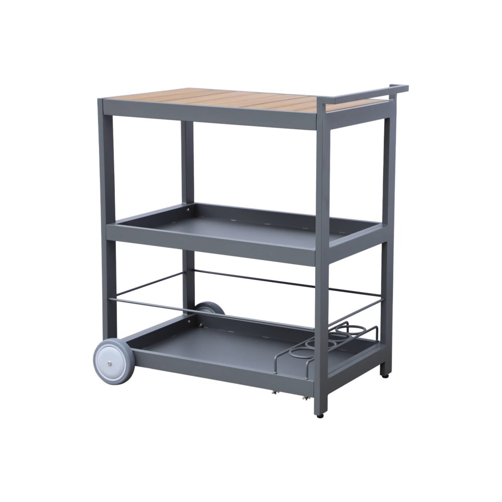 Desserte extérieure 84 cm en aluminium avec roues et poignée