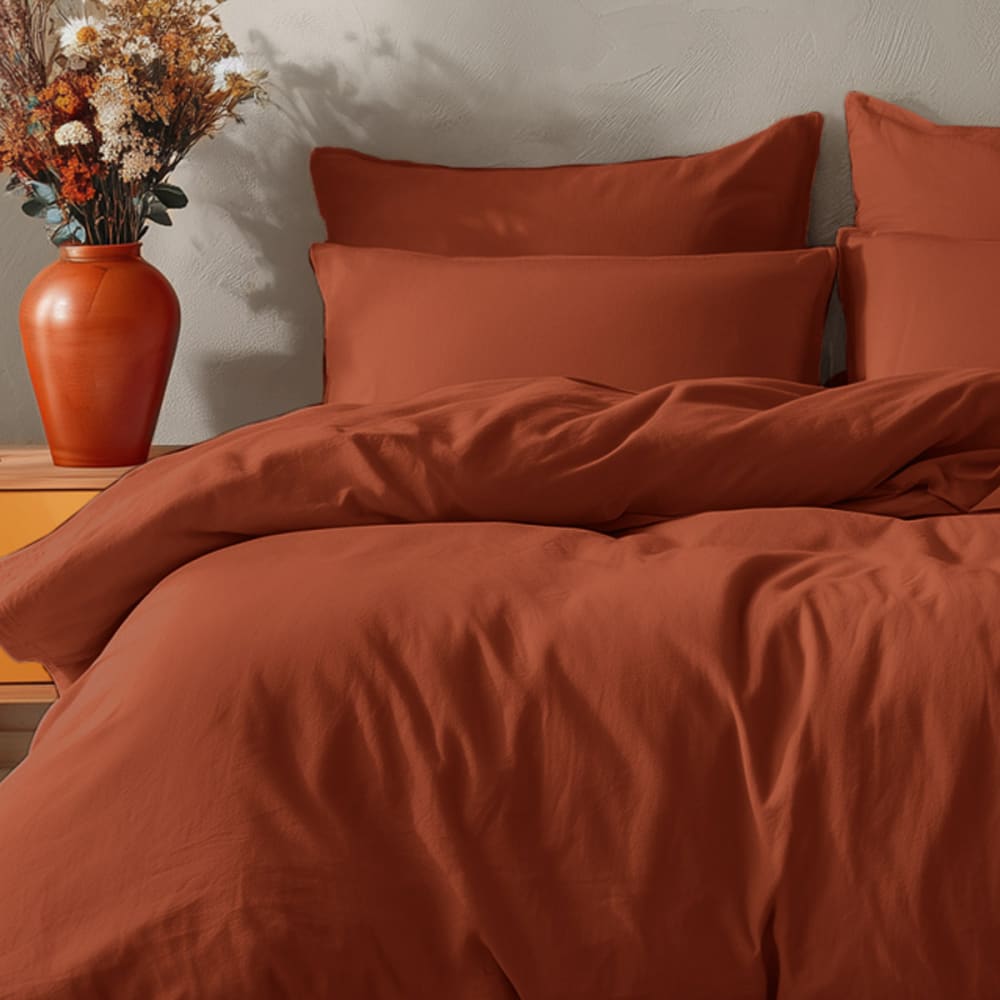 Parure de lit avec 2 taies rectangles coton Auburn 140x200 cm