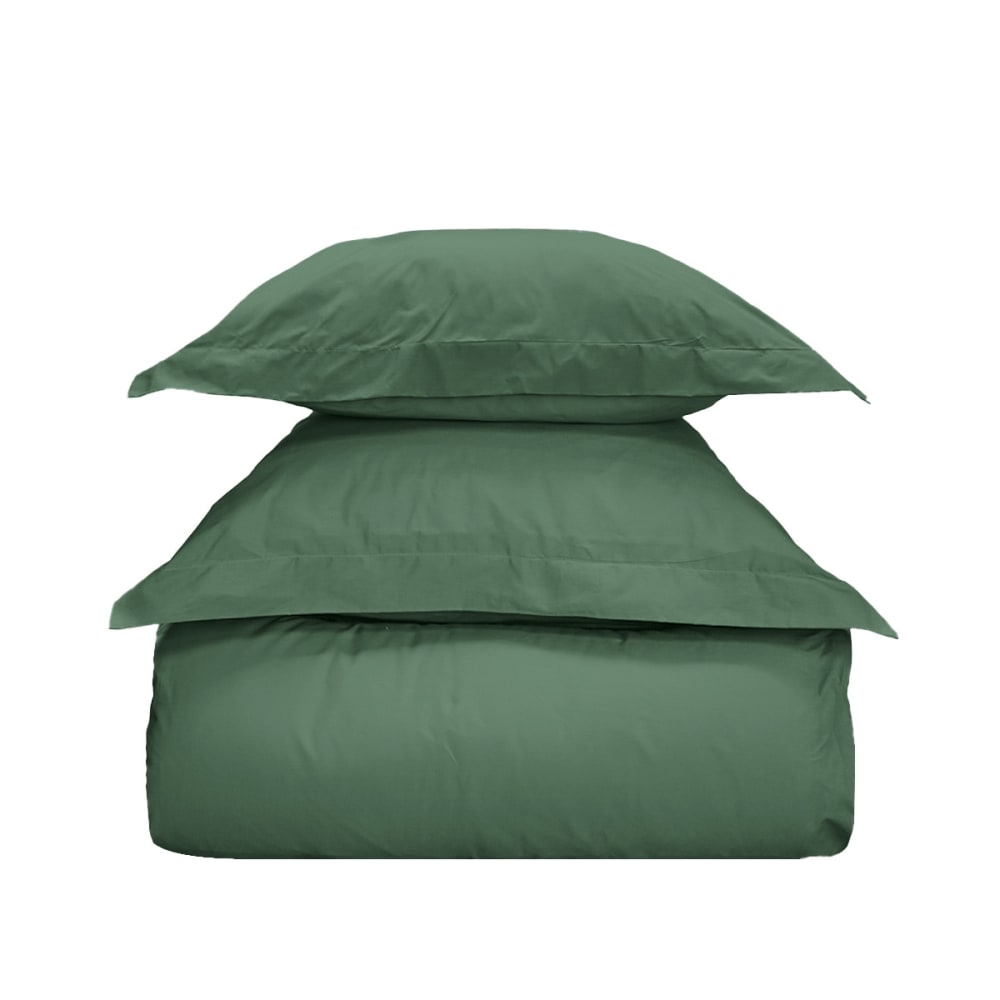 Parure de lit avec 2 taies rectangles coton lichen 200x200 cm - Maisons du Monde