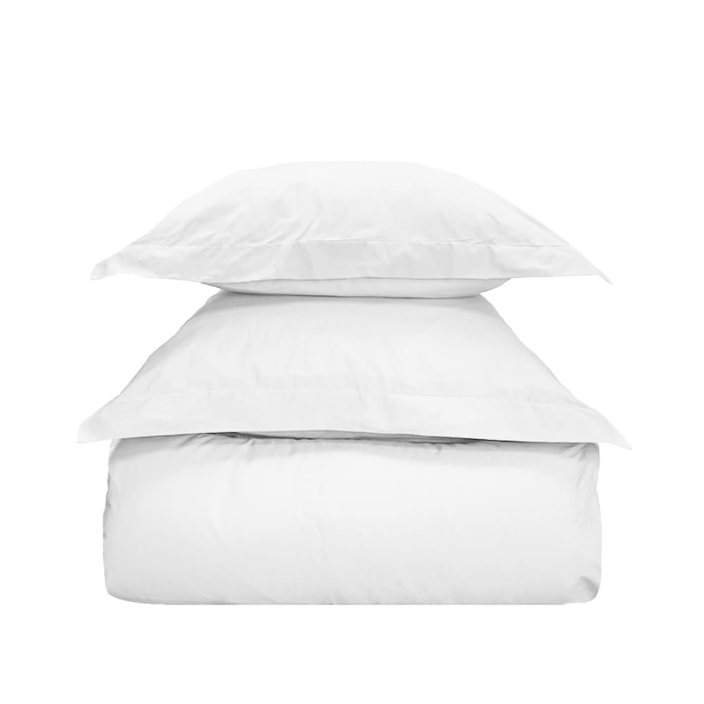Parure de lit avec 2 taies rectangles coton blanc 140x200 cm — vue 3