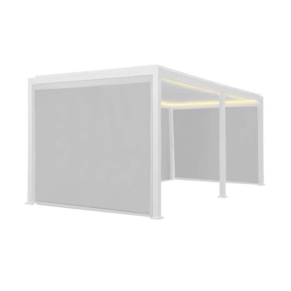 Pergola aluminium led 3x6m + 4 stores 3m blanc