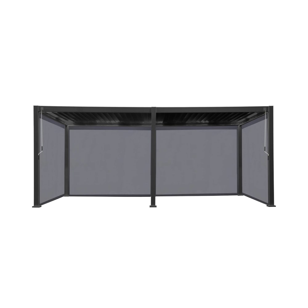 Pergola bioclimatique aluminium 3x6m 4 stores 3m anthracite
