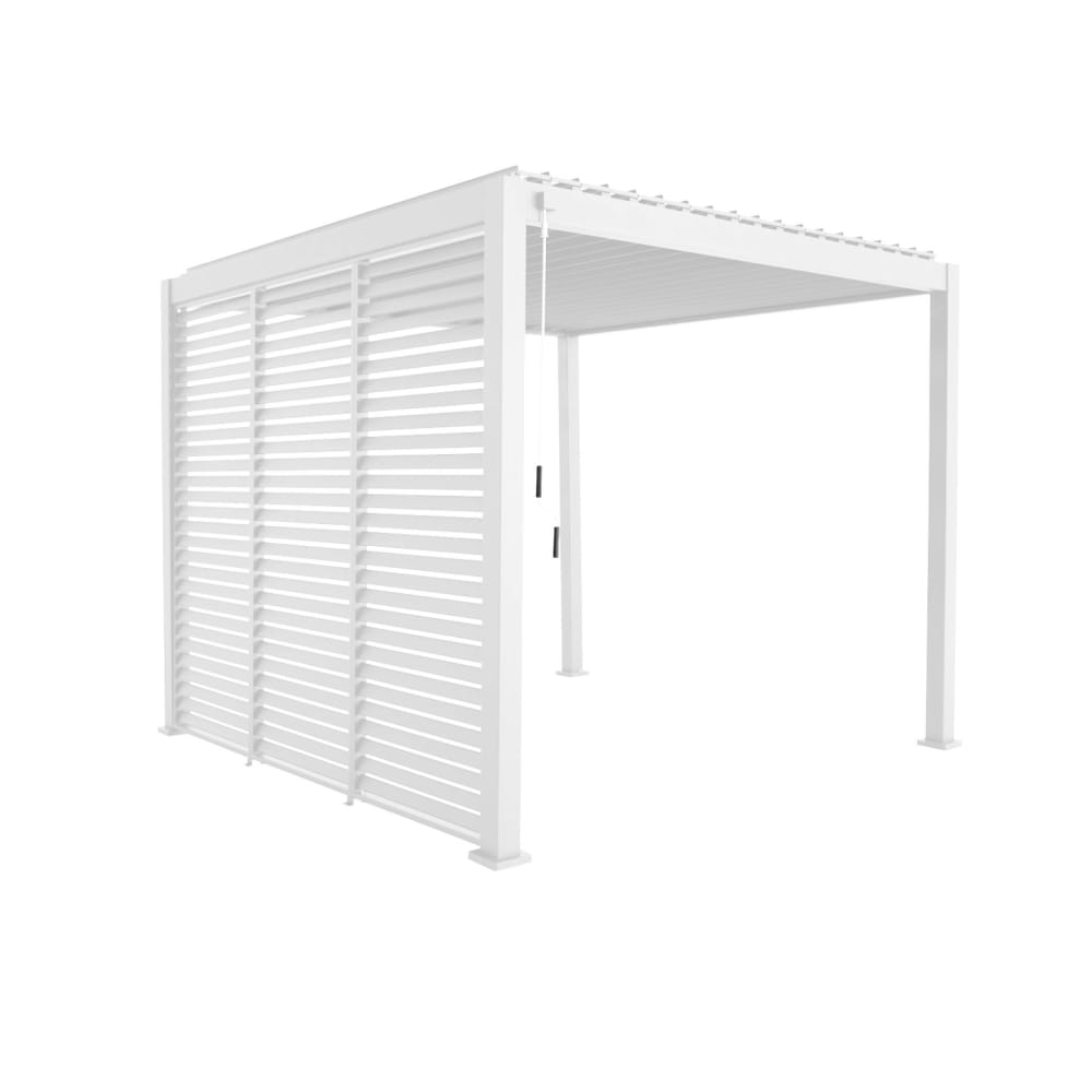 Pergola aluminium 3x3 m v2 3 persiennes blanc