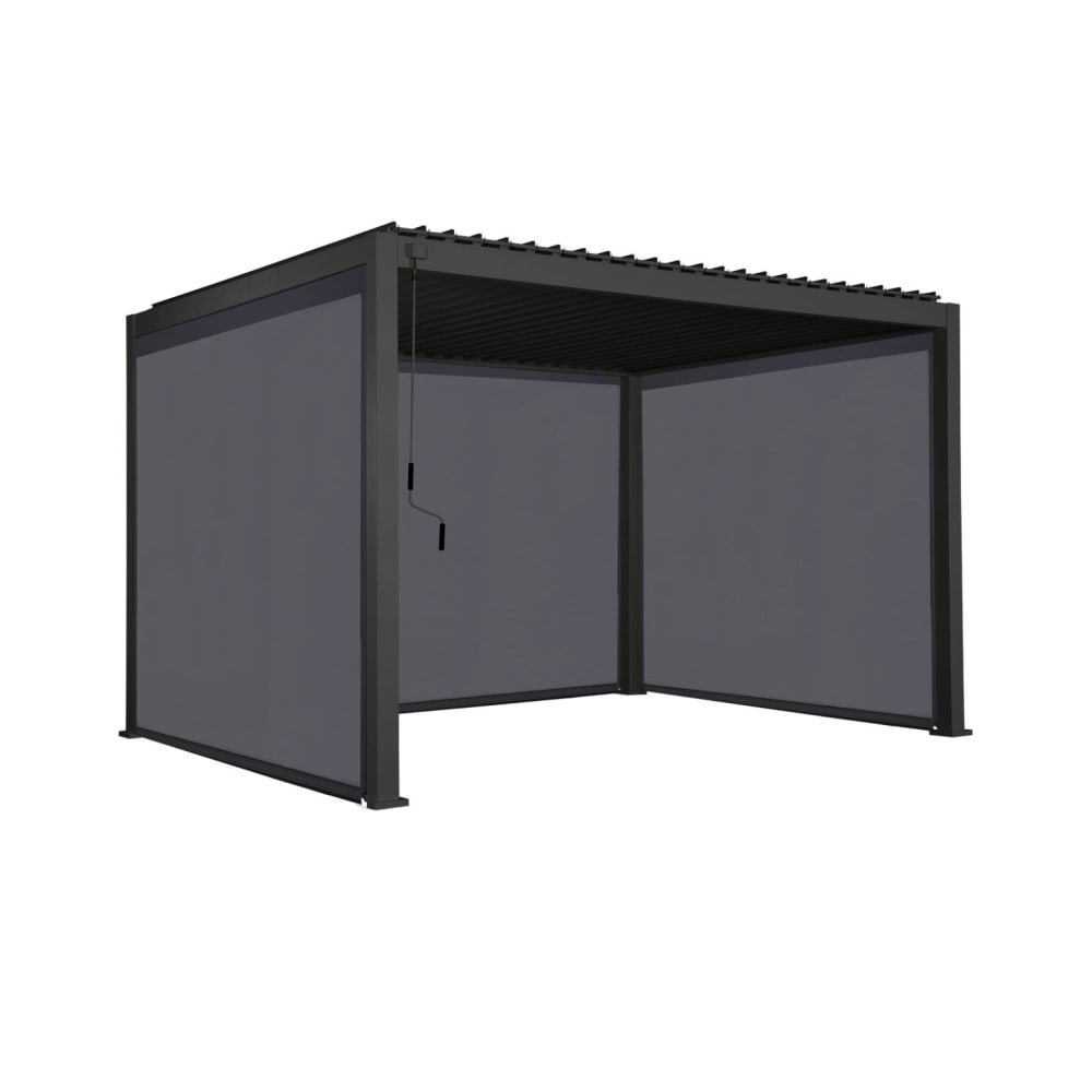 Pergola bioclimatique aluminium 3x4m + 2 stores 3m + 1 store 4m