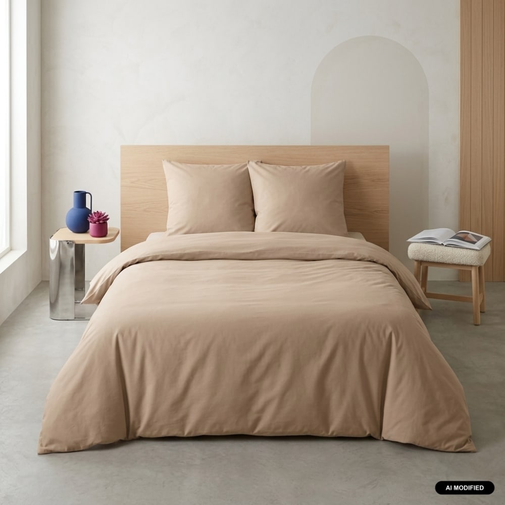 sweeek Wendebettwäsche greige für 2 Personen, 260 x 240 cm style modern Beige Pes - Polyester