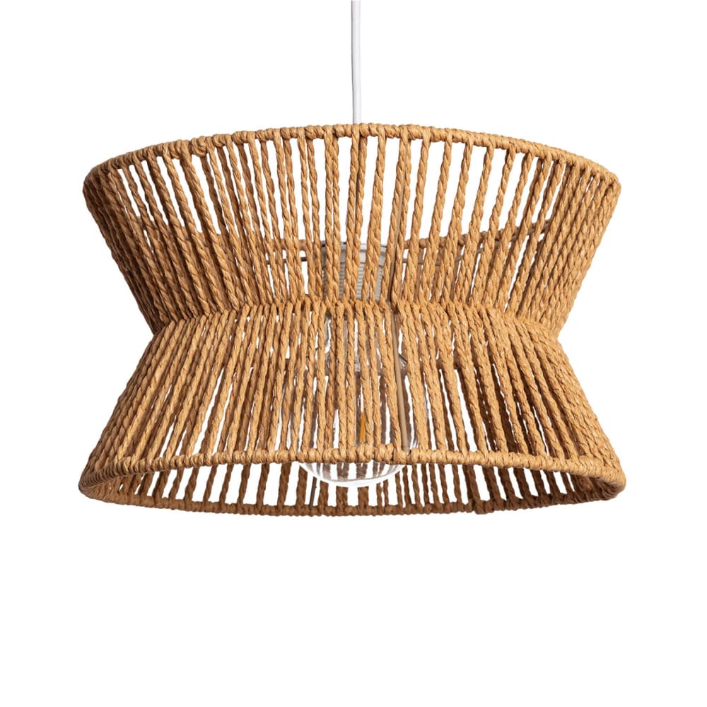 Suspension luminaire imitation rotin naturel