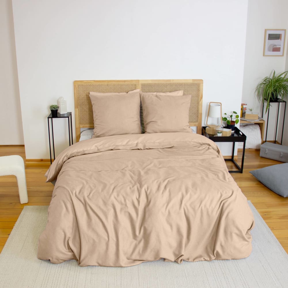 Parure de lit grège 2 places réversible, 240 x 220 cm - Maisons du Monde