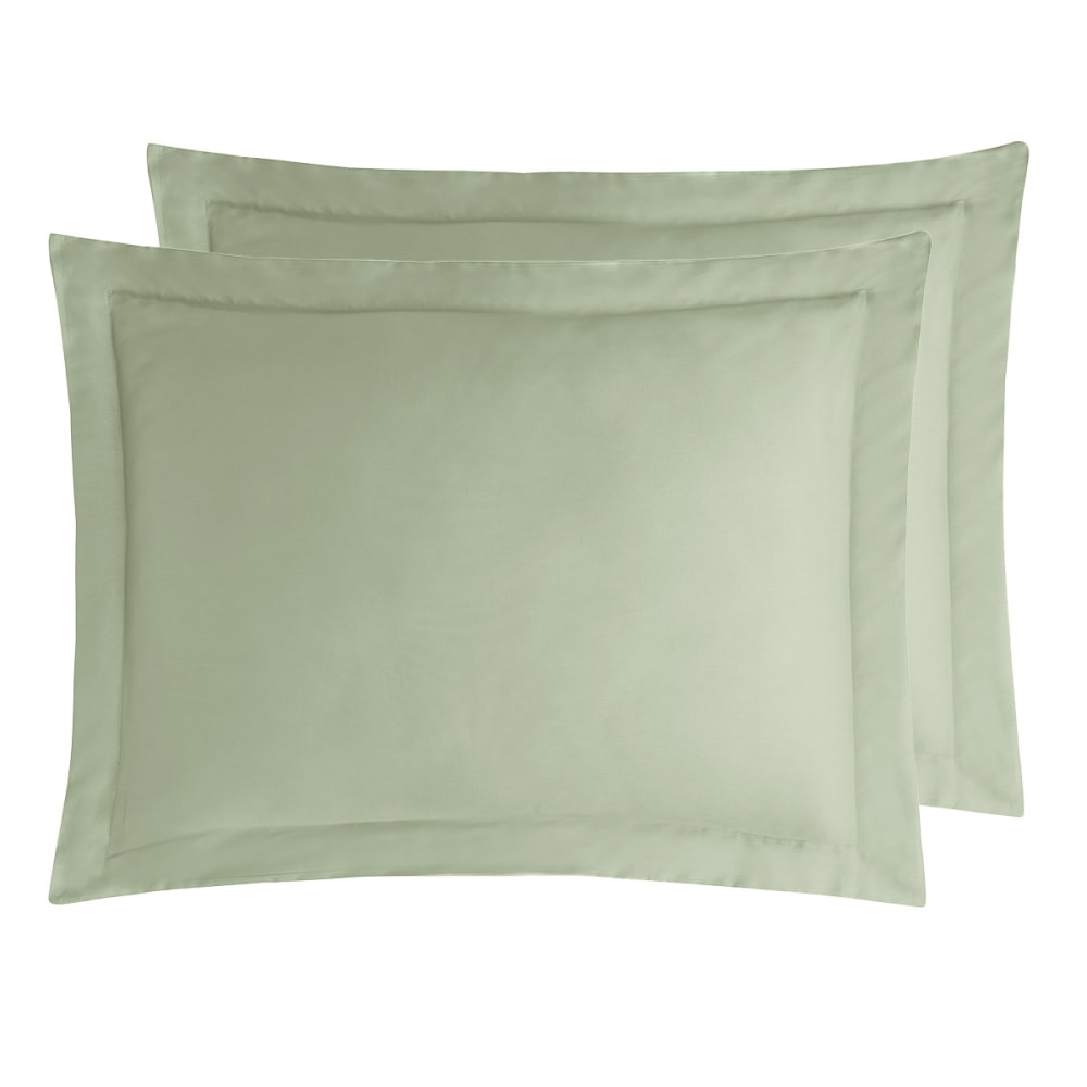 Parure de lit satin avec 2 taies rectangles sauge 140x200 cm - Maisons du Monde