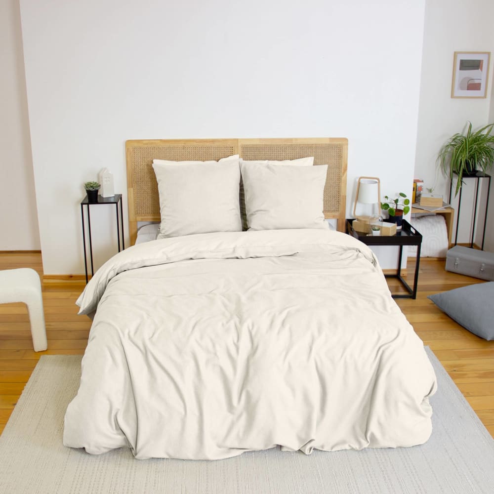 Parure de lit crème 2 places réversible, 240 x 220 cm Parure de lit crème 2 places réversible, 240 x 220 cm